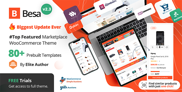 Besa – Elementor Marketplace WooCommerce Theme