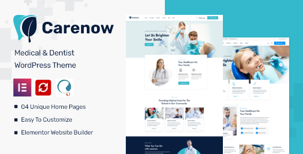 Carenow – Medical & Dentist Elementor Template Kit