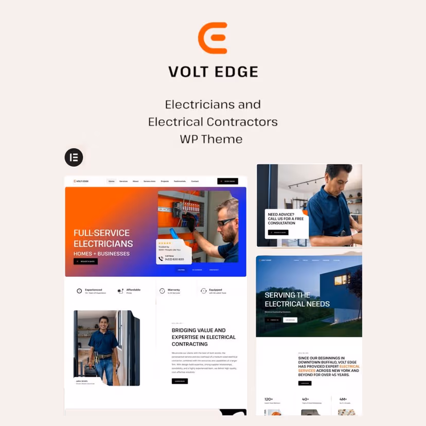 Voltedge Electrician Electrical Contractor Plugin - Download GPL Version Preview