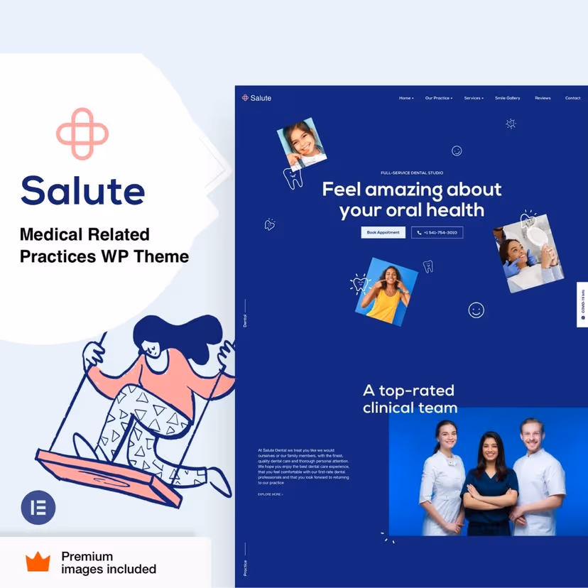 Salute Medical WordPress Theme - Download GPL Version Preview