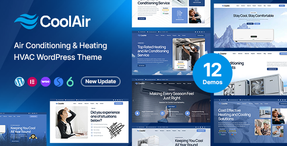 Coolair Air Conditioning Heating HVAC WordPress Theme - Download GPL Version Preview