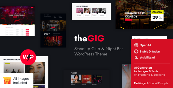 The Gig Stand Up Club And Night Bar WordPress Theme - Download GPL Version Preview