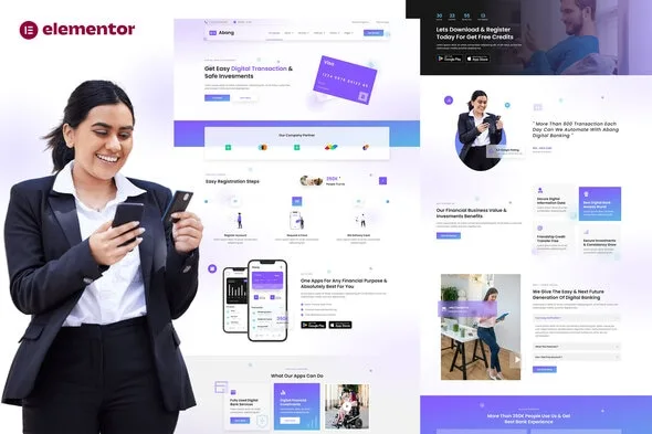 Abang - Digital Bank & Financial Investment Elementor Template Kit