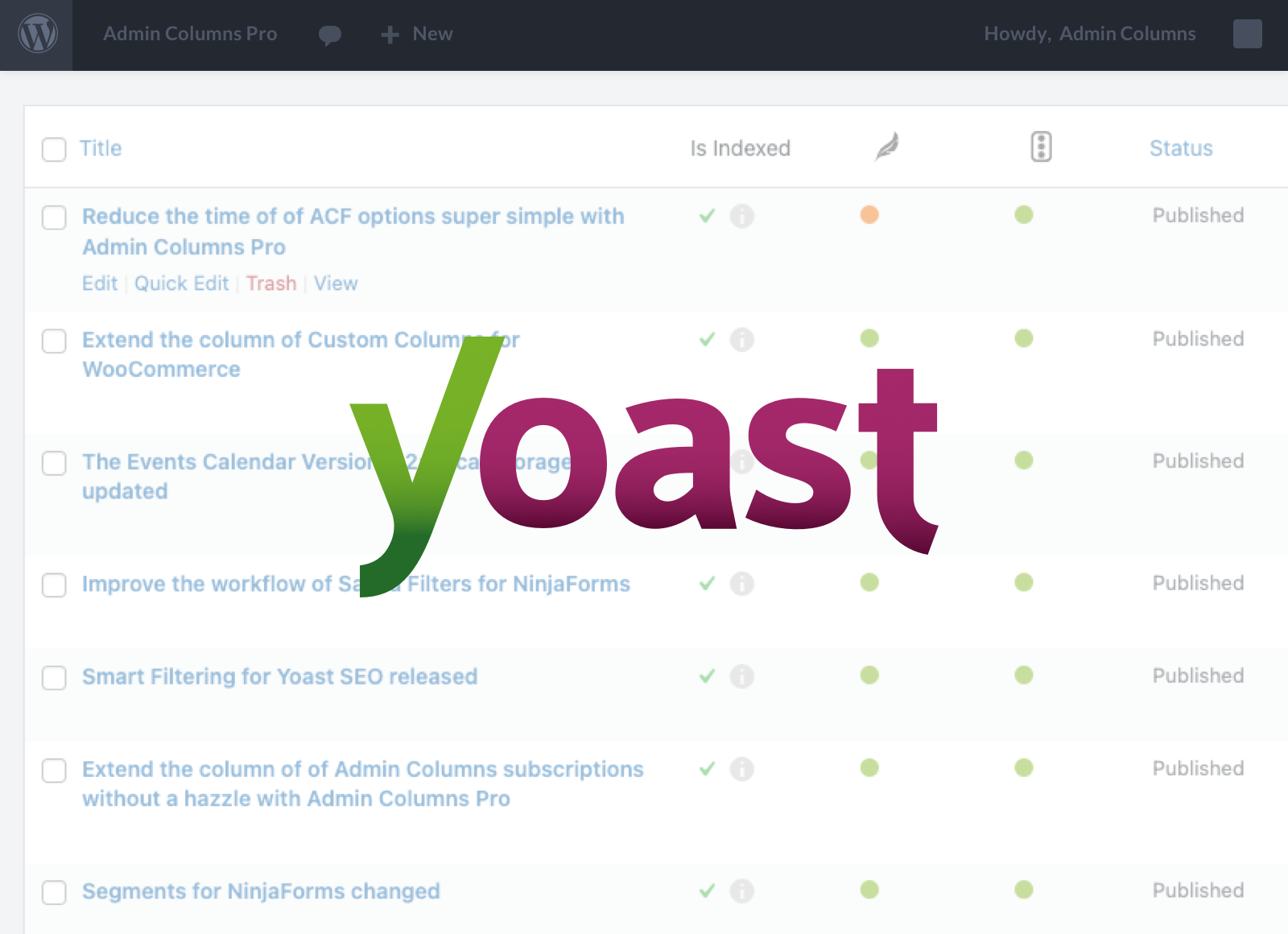 Admin Columns Pro Yoast SEO