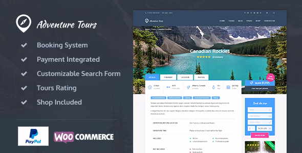 Adventure Tours WordPress Tour/Travel