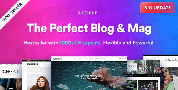 CheerUp Blog / Magazine - WordPress Blog Theme