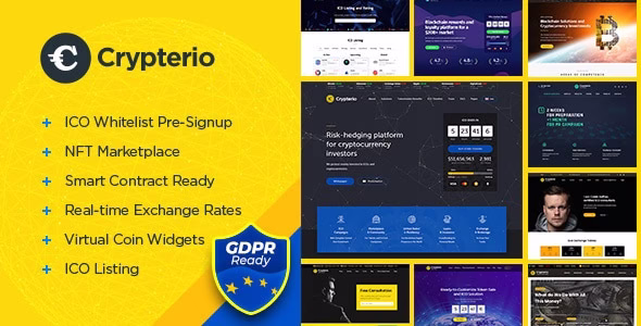 Crypterio ICO Landing Page and Cryptocurrency WordPress