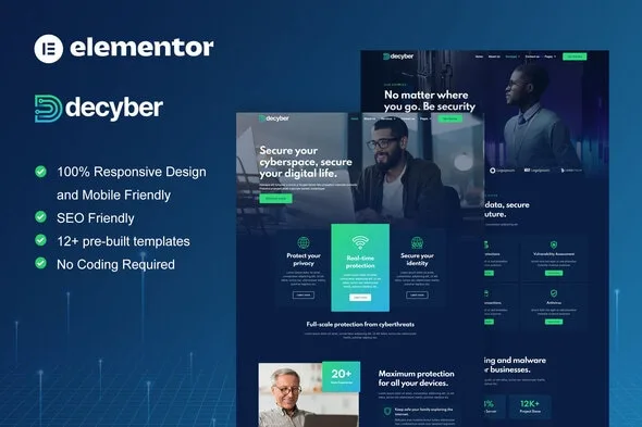 Decyber - Cyber Security Services Elementor Templates Kit