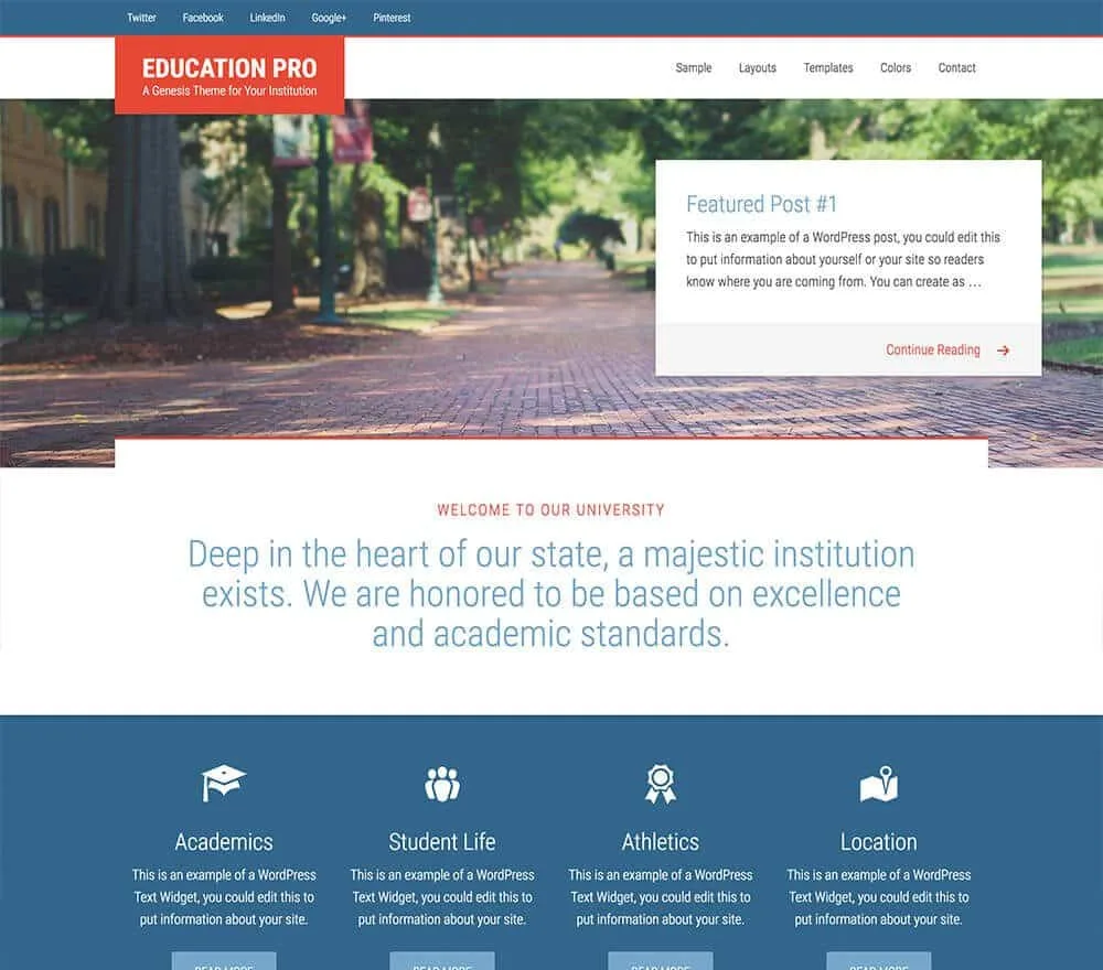 Education Pro Genesis WordPress Theme