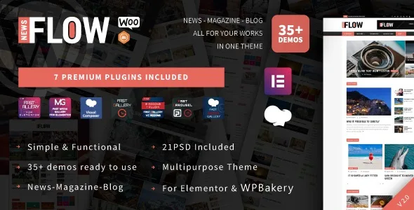 Flow News Magazine and Blog WordPress