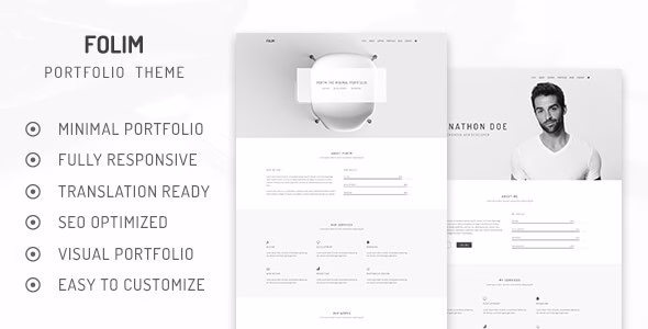Folim Clean Minimalist Portfolio WordPress