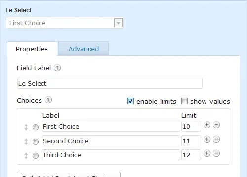 Gravity Perks Limit Choices Plugin