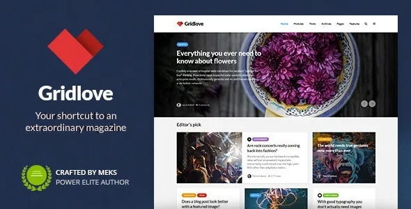 Gridlove Creative Grid Style News & Magazine WordPress