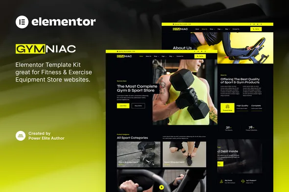 Gymniac - Fitness & Exercise Equipment Store Elementor Templates Kit