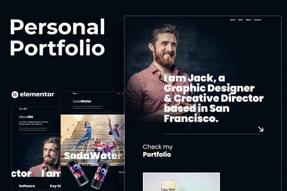 Jack.Dir - Personal Design Portfolio Elementor Templates Kit