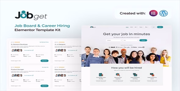 Jobget Job Board & Career Hiring Elementor Template Kit