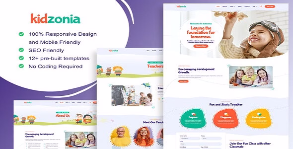 Kidzonia Kindergarten & Child Care Elementor Template Kit