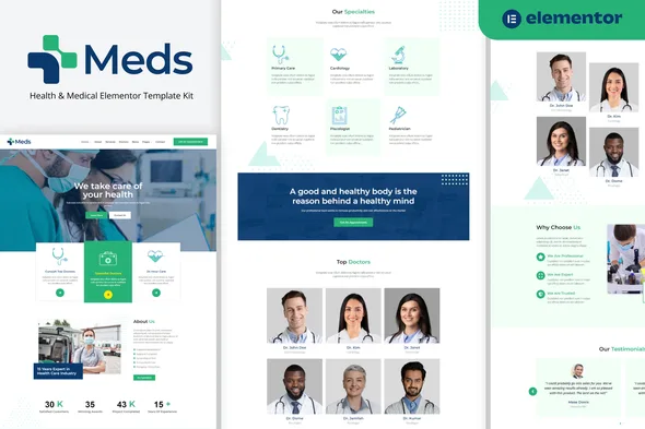 Meds - Health & Medical Elementor Templates Kit