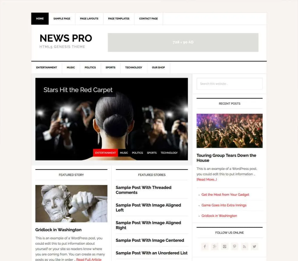 News Pro Genesis WordPress Theme
