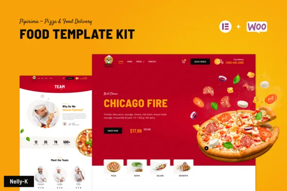 Pipirima Pizza & Food Delivery Elementor Template Kit