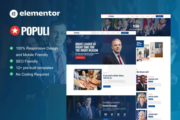 Populi - Politician Elementor Templates Kit