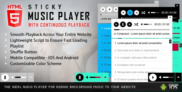 Sticky HTML5 Music Player WordPress Plugin