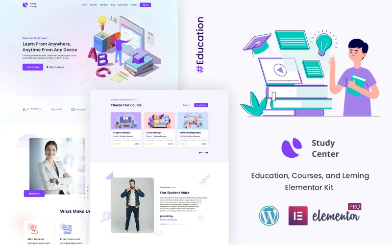 Study Center Education Ready to Use Elementor Kit(m)