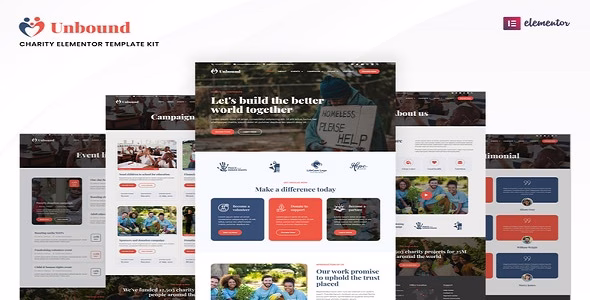 Unbound Charity & Nonprofit Elementor Template Kit