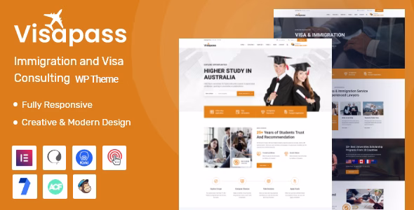 Visapass Immigration Consulting WordPress Theme