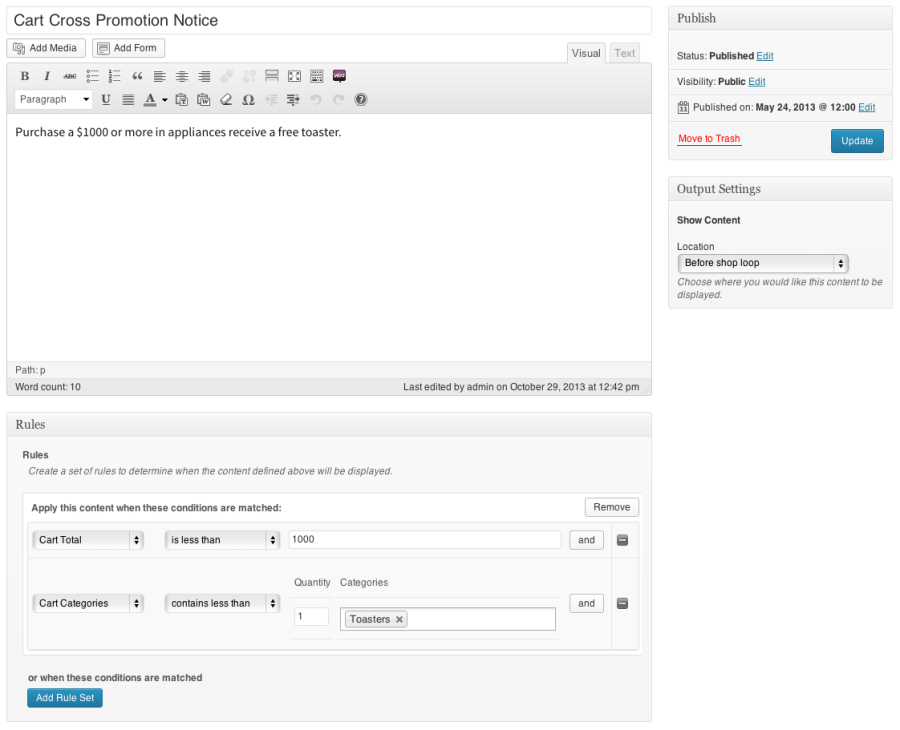 WooCommerce Conditional Content