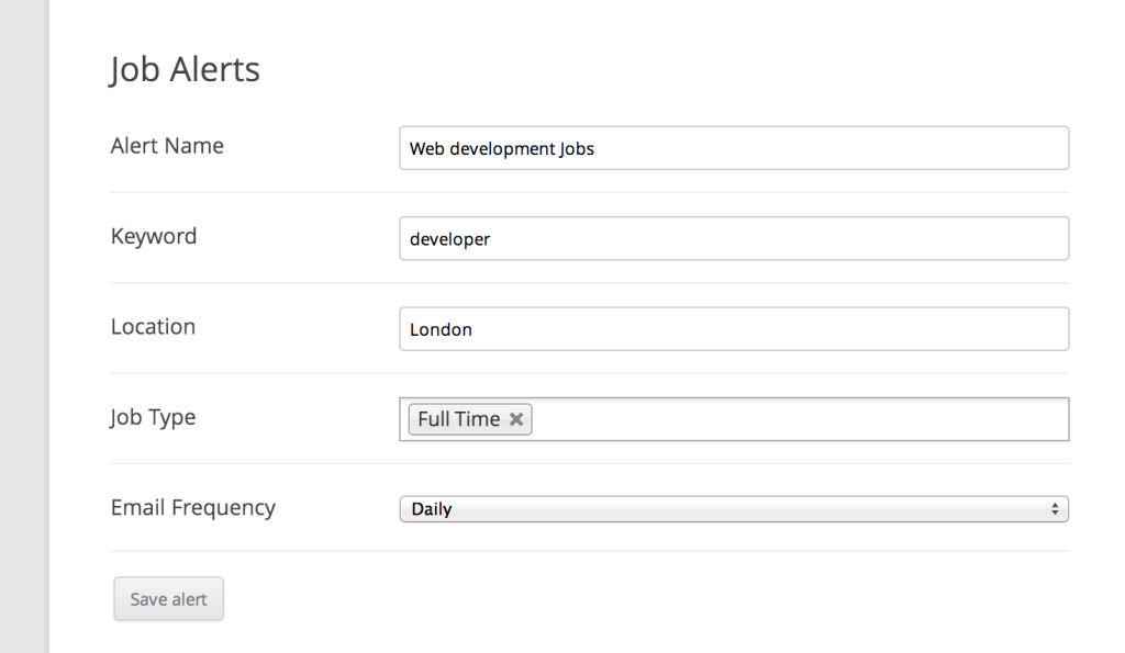WP Job Manager Job Alerts Addon